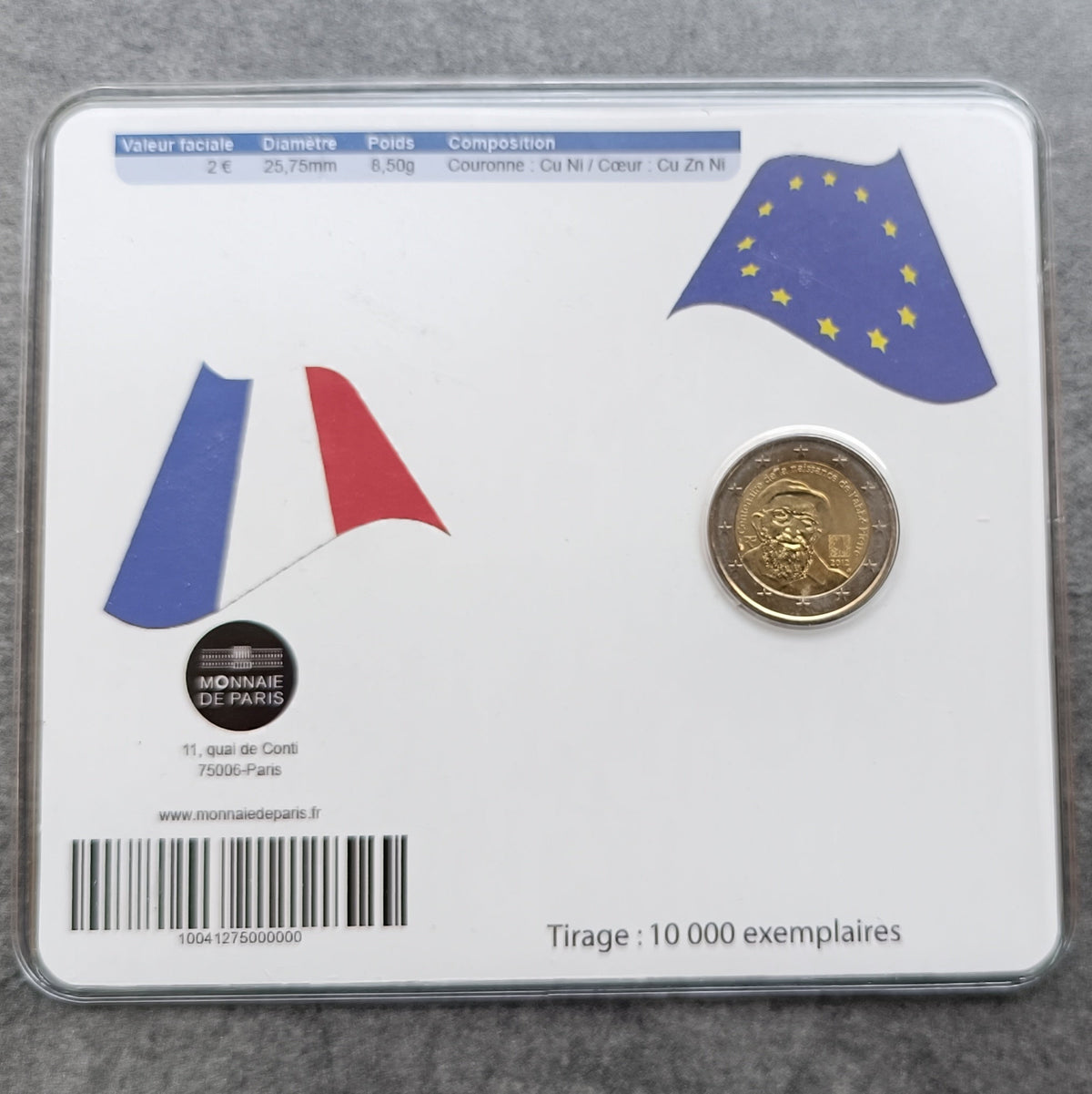 Monnaie de Paris Coincard 2012 2 euros Abbé Pierre