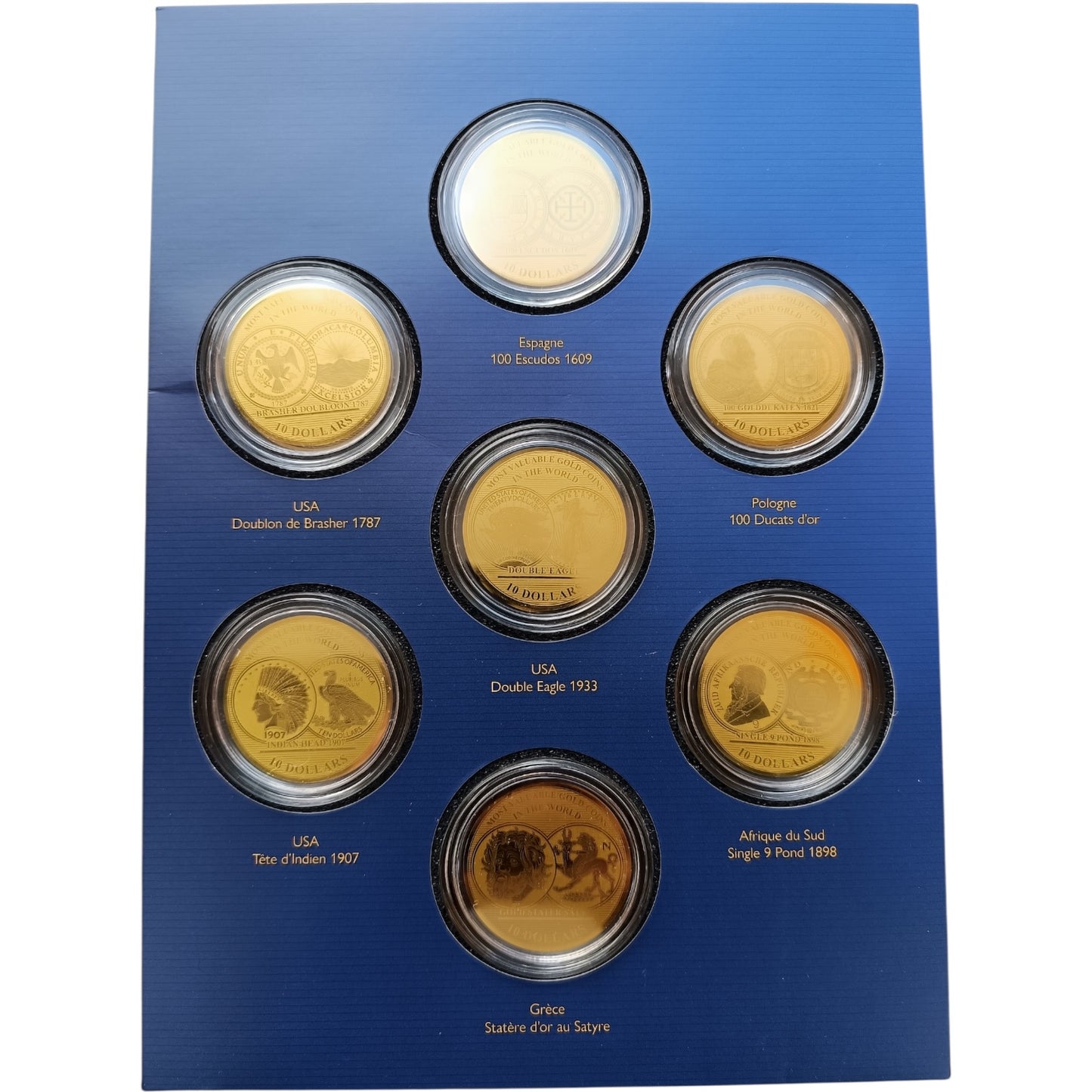 Coffret Îles Salomon 2017 7 pièces de 10 Dollars 1/100ème Once Or .999 BE