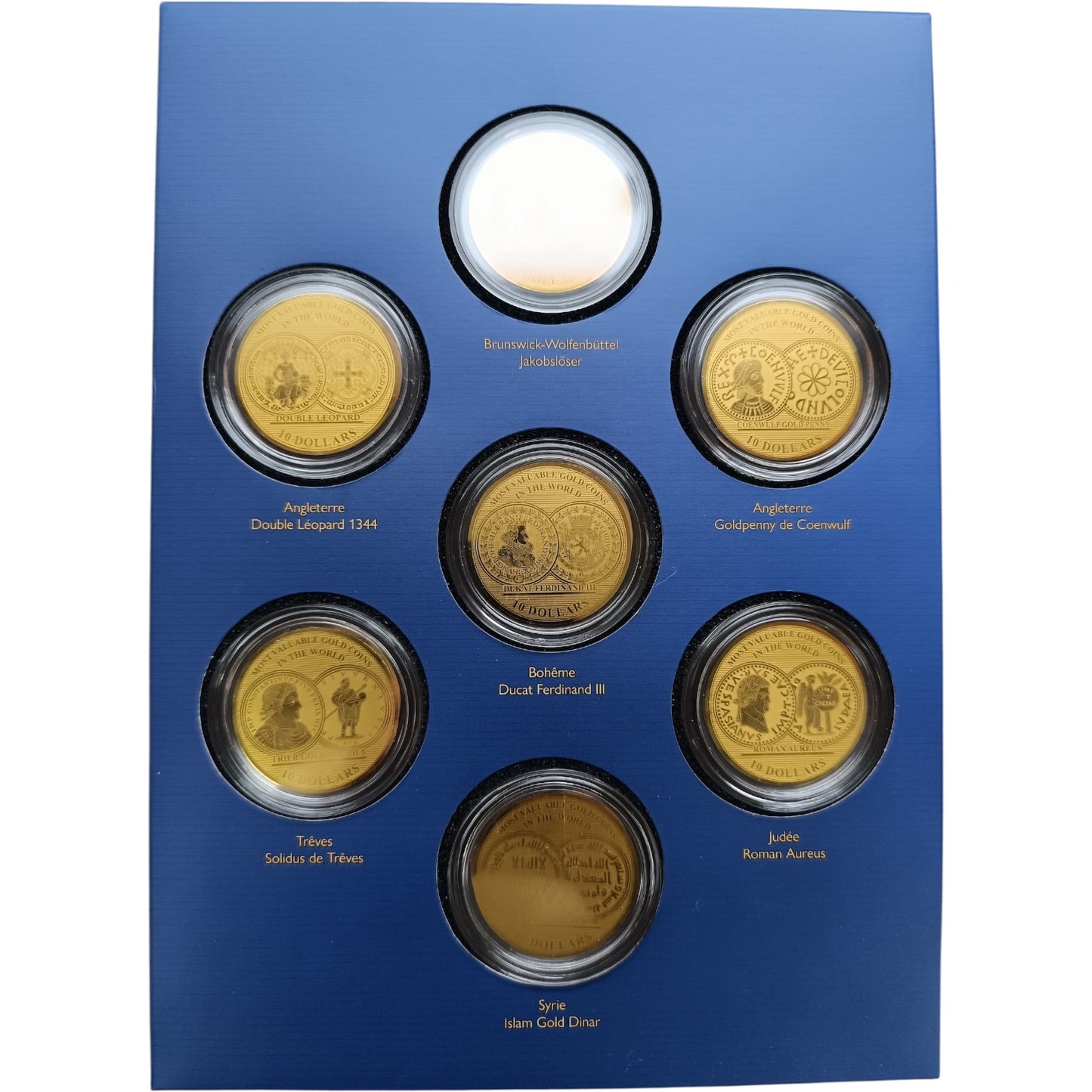 Coffret Îles Salomon 2018 7 pièces de 10 Dollars 1/100ème Once Or .999 BE