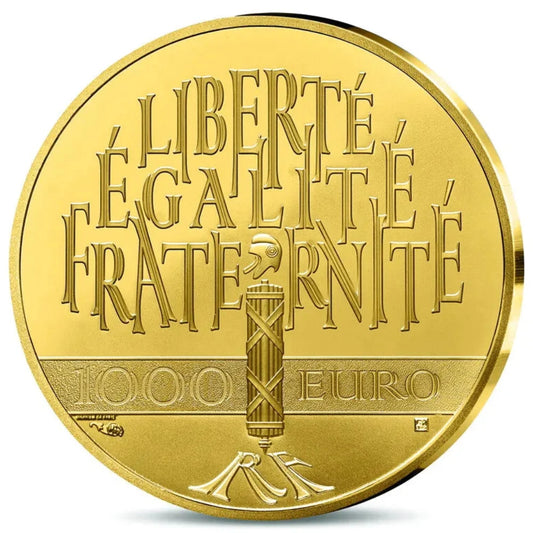 Monnaie de Paris 1000 Euros 2026 BU Le génie français génie de la liberté Or Dans son coffret