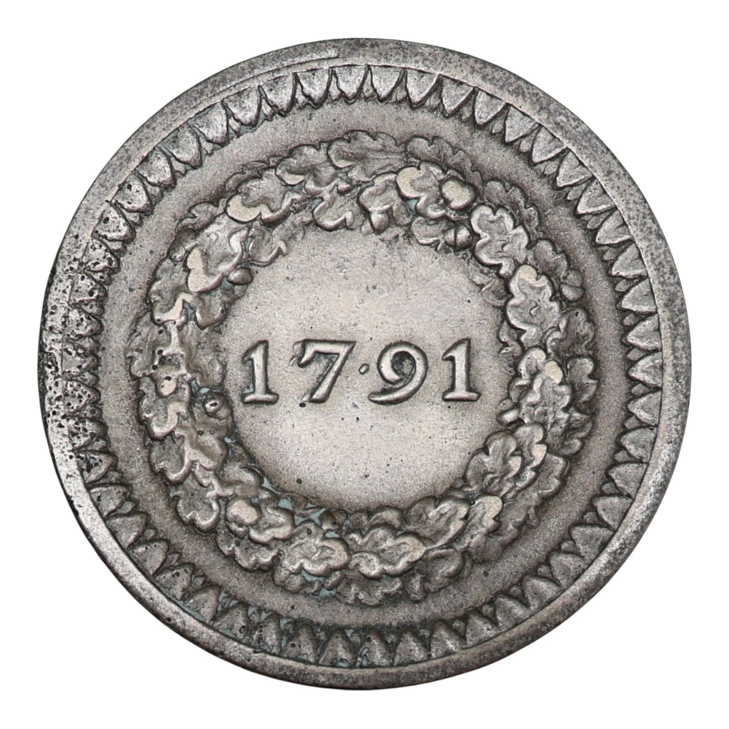 Monnaies de Confiance Dixain de Rochon 1791 Lyon Inscription Métal de cloche Tranche lisse. TTB+/SUP. 33 mm 18.75 gr. C.113 Maz.202