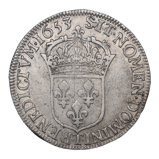 Louis XIV (1643-1715) half shield 1653 t nantes 13.51 gr