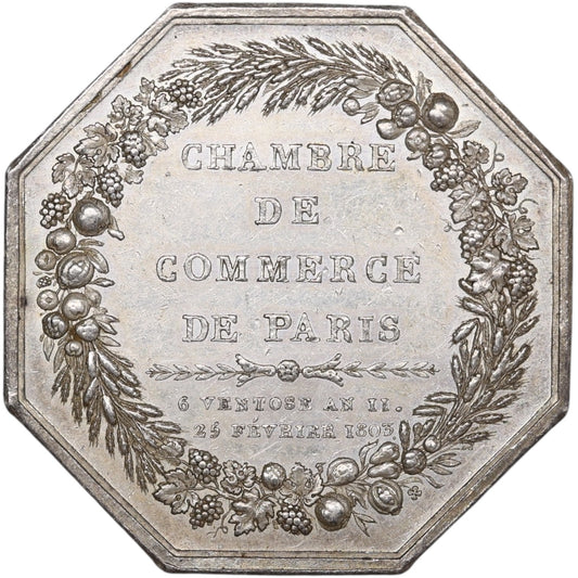 Token Cámara de Comercio de París Plata 18,11 gr 36 mm