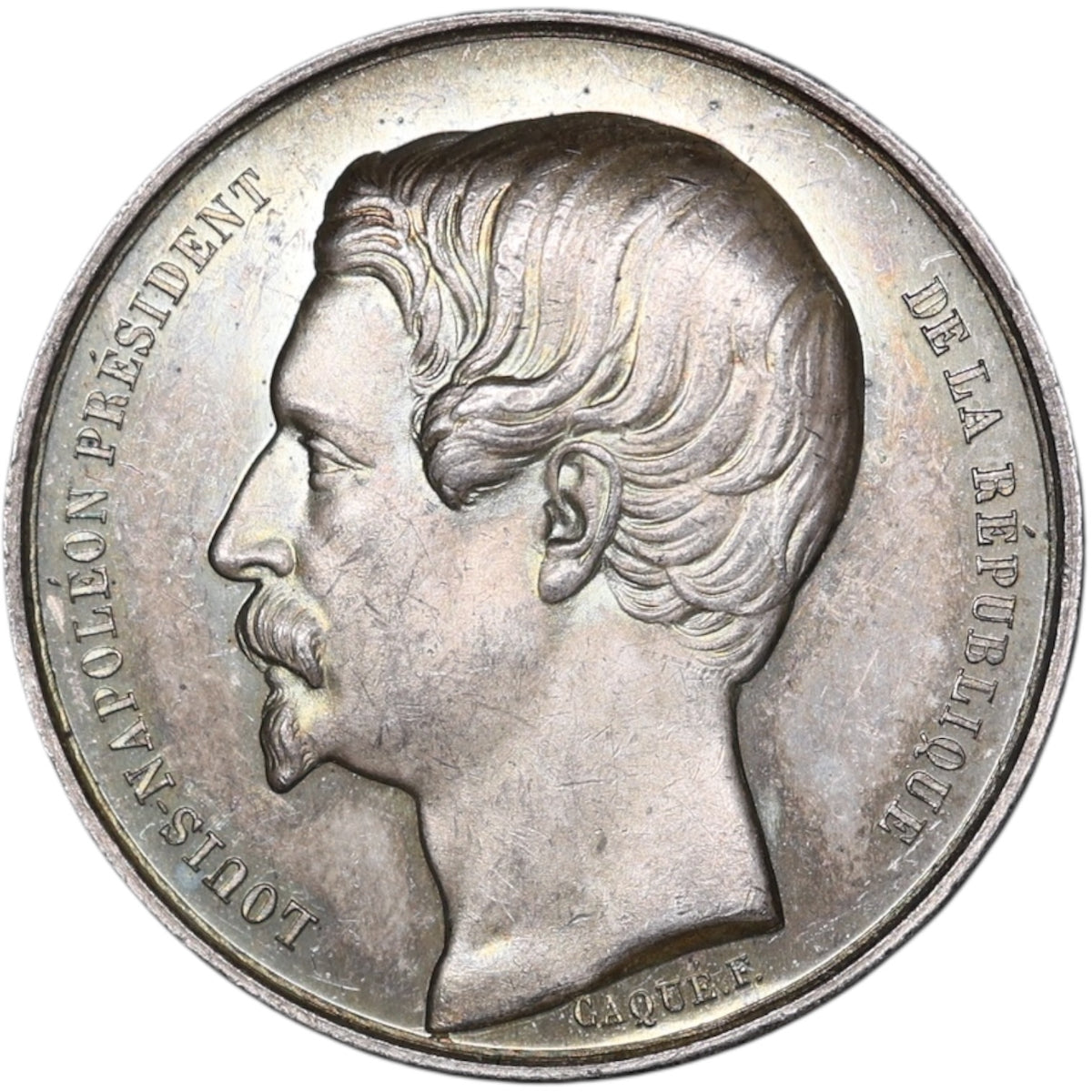 Jeton Assurances Société de secours mutuels pour les ouvriers en soie 1850 Lyon Argent 9.80 gr 28 mm