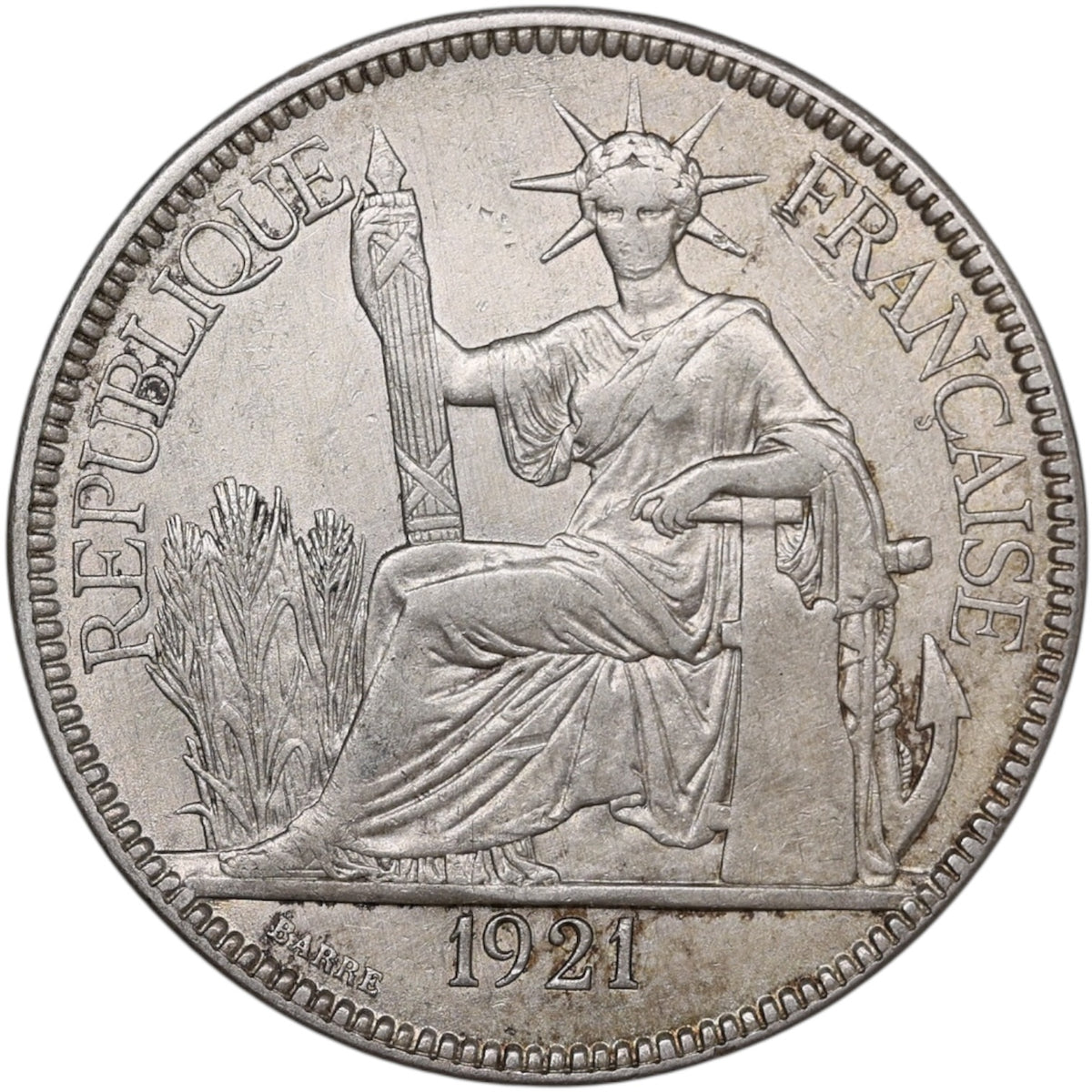 Indochine Française - Piastre de commerce - Argent - 1921 - 26.95 gr