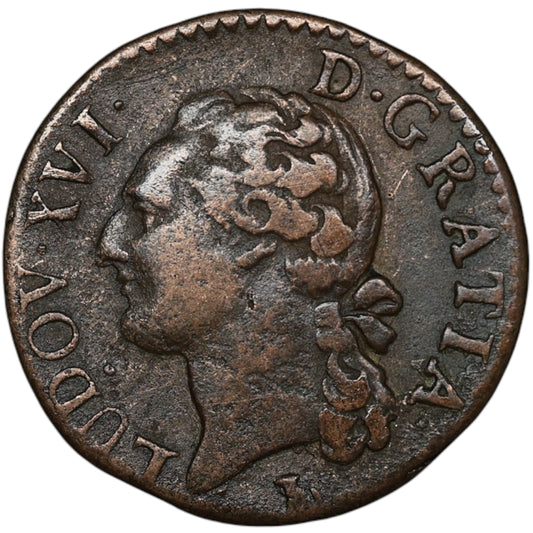 Louis XVI (1774-1792) half floor at the shield 1791 t nantes 5.93 gr 24.5 mm