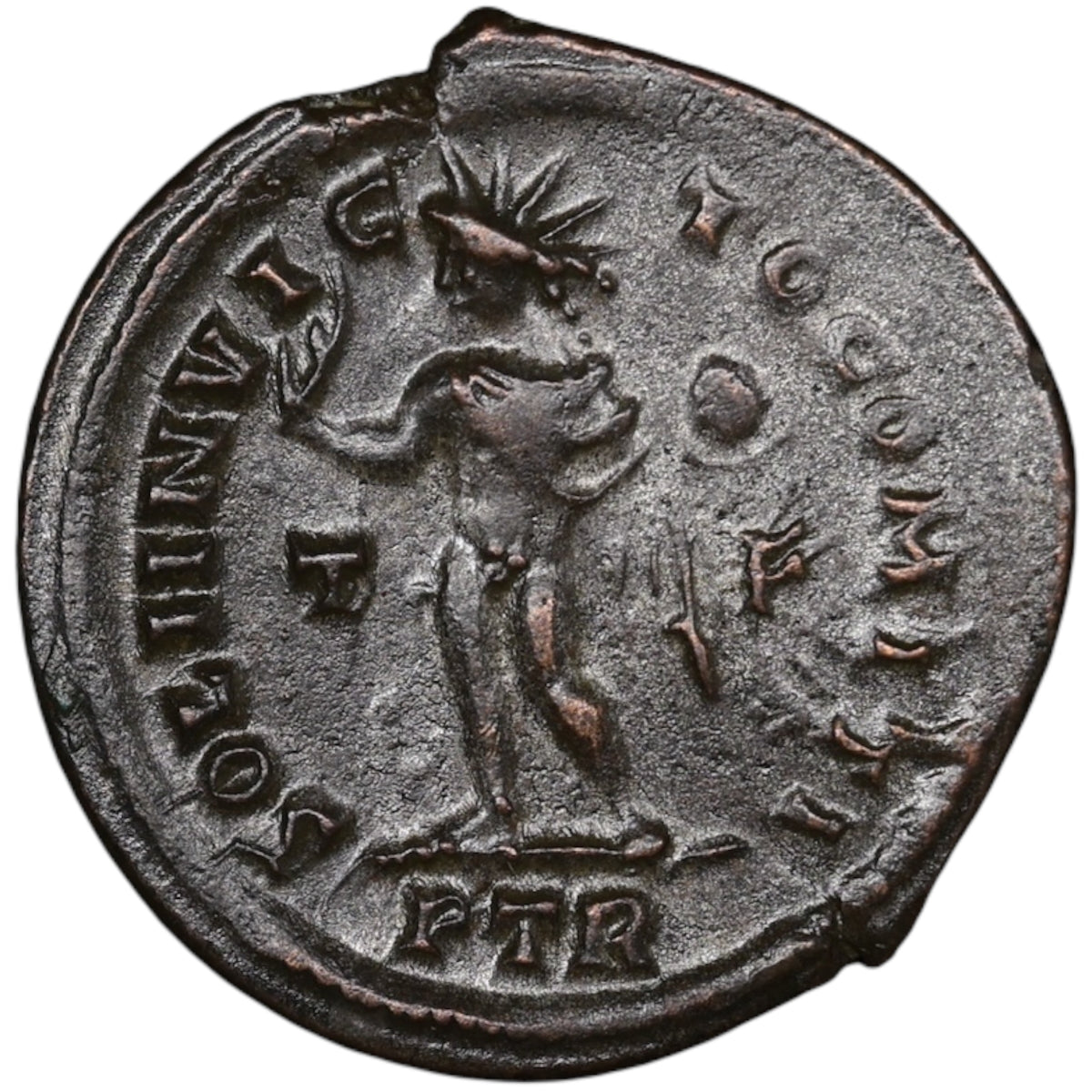 Constantin Ier (306-337) Follis alone Invicto Count Treves 4,31 gr 24 mm