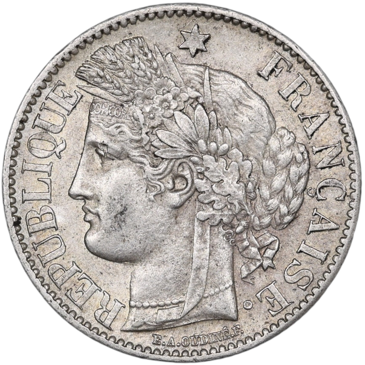Cérès 2 Francs 1887 Argent 9.98 gr