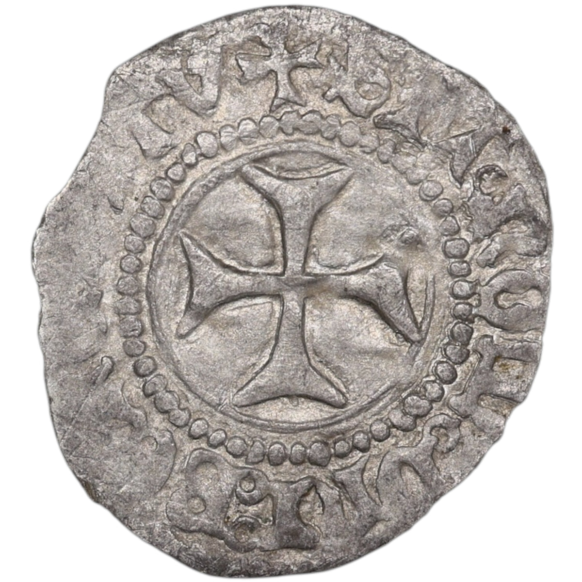 Duché de Bretagne François Ier et François II Demi blanc à la targe Billon 0.94 gr