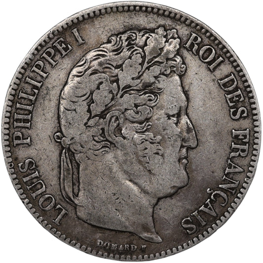 Louis-Philippe Ier (1830-1848) 5 Francs Argent 1834 K Bordeaux Domard 2ème type 24.83 gr