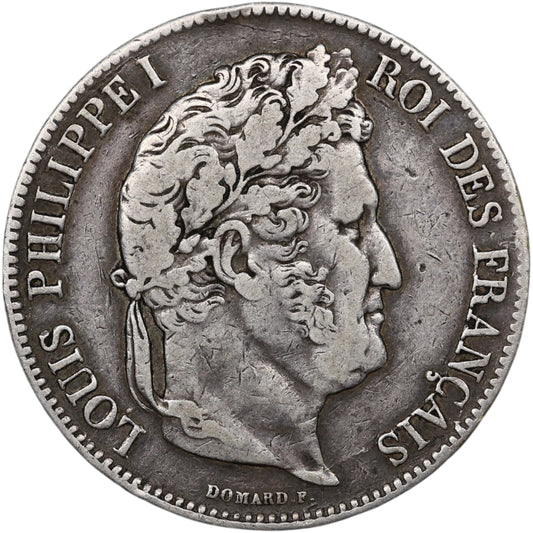 Louis-Philippe Ier (1830-1848) 5 Francs Argent 1839 W Lille Domard 2ème type 24.82 gr