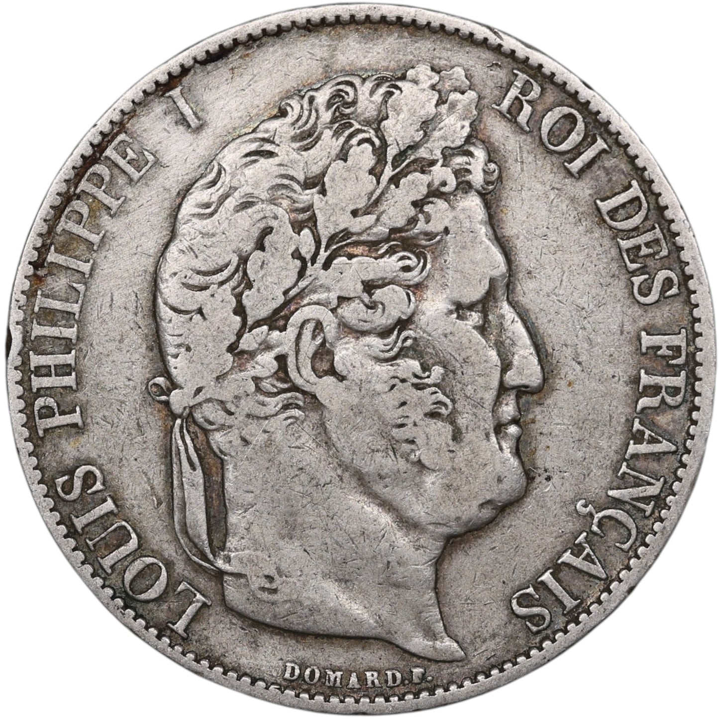 Louis-Philippe (1830-1848) 5 Francs Argent 1844 W Lille Domard 3ème type 24.56 gr