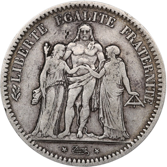 Seconde République (1848-1852) 5 Francs Argent 1848 A Paris Hercule 24.70 gr