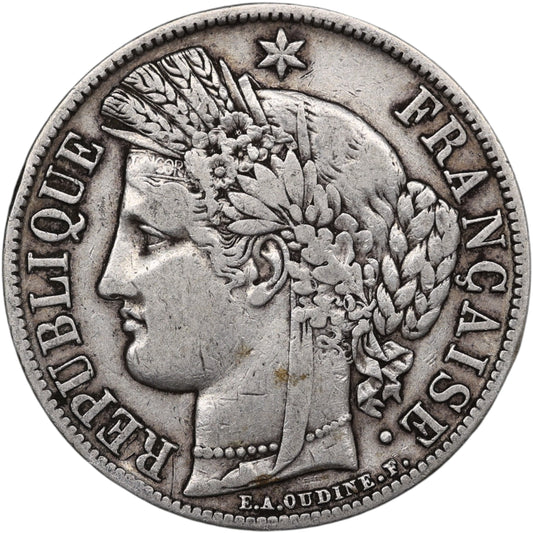 Seconde République (1848-1852) 5 Francs Argent 1851 A Paris Cérès 24.55 gr