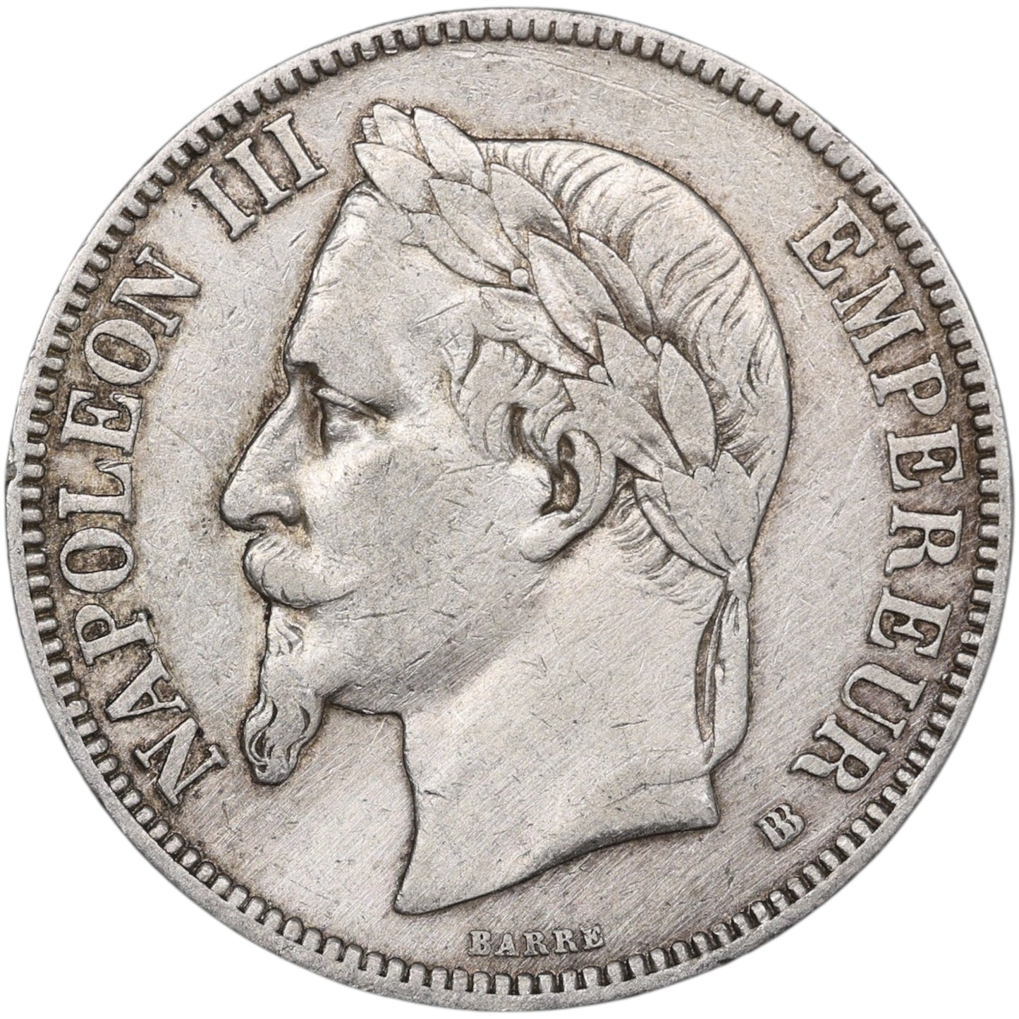 Napoléon III (1852-1870) 5 Francs Argent 1867 BB Strasbourg 24.58 gr