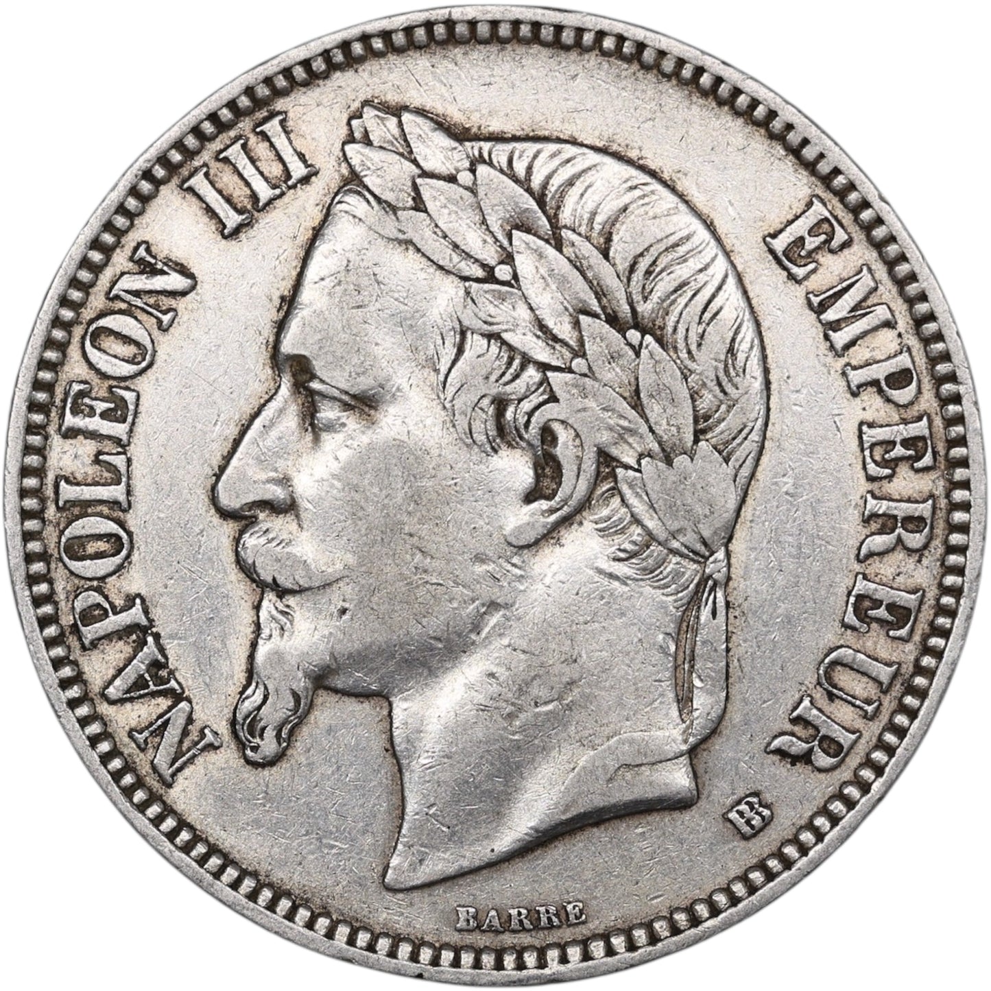 Napoléon III (1852-1870) 5 Francs Argent 1868 BB Strasbourg 24.83 gr