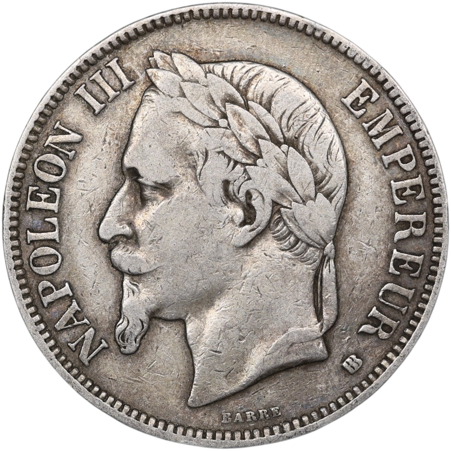 Napoléon III (1852-1870) 5 Francs Argent 1868 BB Strasbourg 24.79 gr