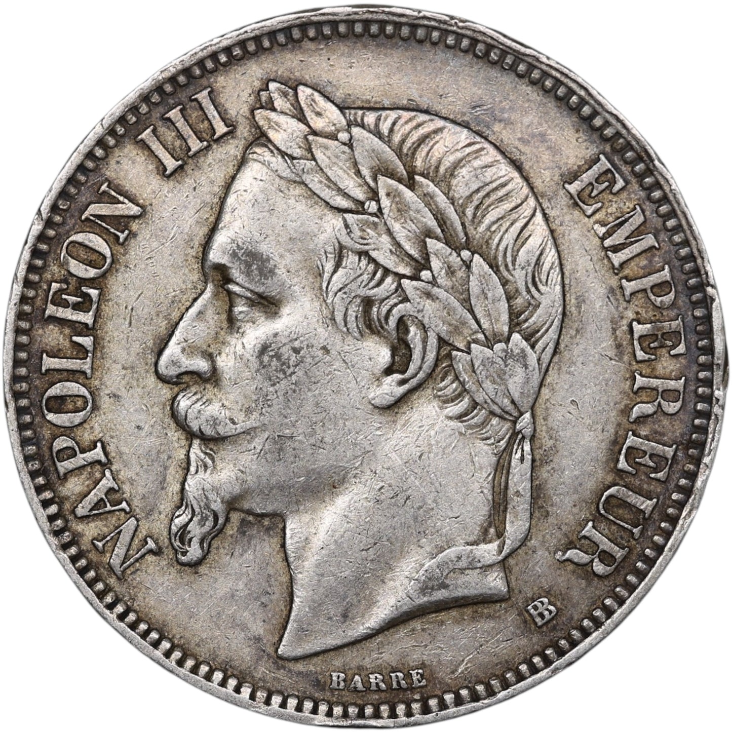 Napoléon III (1852-1870) 5 Francs Argent 1870 BB Strasbourg 24.86 gr