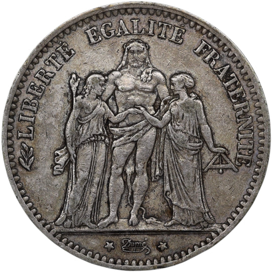 Troisième République (1871-1840) 5 Francs Argent 1877 A Paris Hercule 24.84 gr