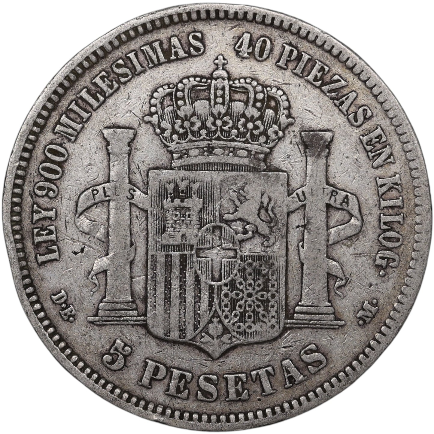Espagne Amédée Ier (1871-1873) 5 Pesetas Argent 1871 24.58 gr
