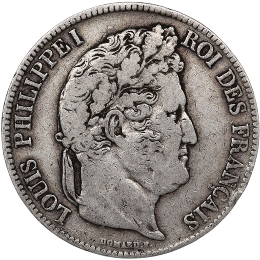 Louis-Philippe Ier (1830-1848) 5 Francs Argent 1839 D Lyon Domard 2ème type 24.78 gr