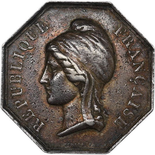 Jeton Comptoir National d'Angoulême 1848 argent 31 mm 12.42 gr