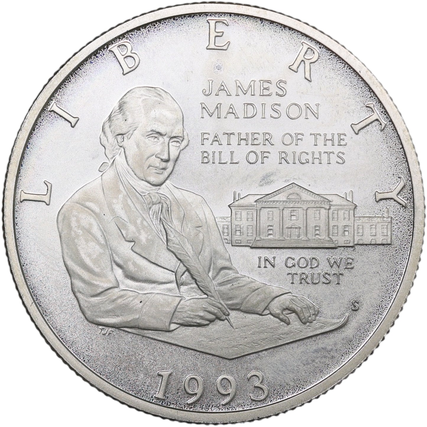 Medio Dólar Estadounidense 1993 Declaración de Derechos del Ciudadano Plata 12.5 gr 30.6 mm EE.UU.
