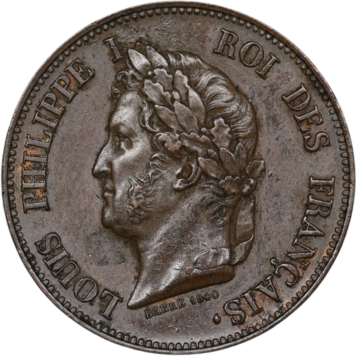 Ensayo Luis Felipe I 1840 Refundición de monedas de cobre 14,86 gr