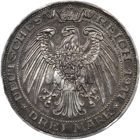 Allemagne Prusse 3 Mark 1911 A Berlin Université de Breslau Argent 33 mm 16.6 gr