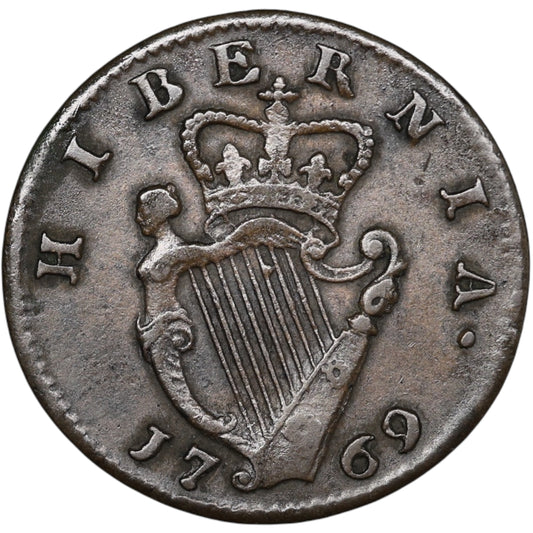 Irlande Georgius III (1760-1801) Half Penny 1769 8.07 gr