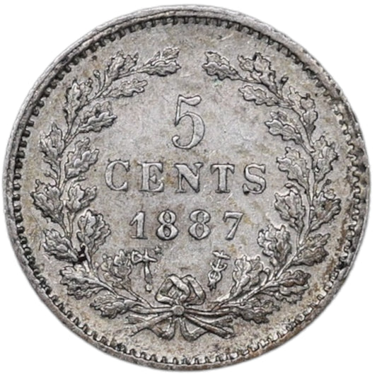 Pays-Bas Willem III 5 Cents 1887 Argent 0.67 gr