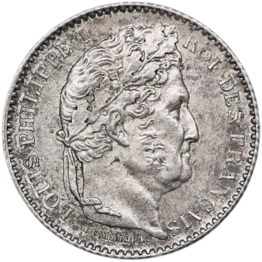 Luis Felipe I (1830-1848) 25 céntimos 1847 A París Plata 1,25 gr G. 357