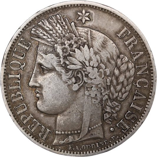 Seconde République (1848-1852) 5 Francs Argent 1849 A Paris Cérès 24.91 gr