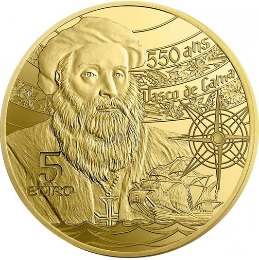 Monnaie de Paris 5 Euros Or 2019 BE Monastère des Hiéronymites et tour de Belém / Vasco de Gama 0,5 gr Dans son coffret