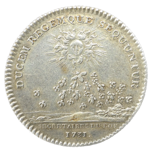 Jeton Louis XV (1715-1774) Secrétaire du roi 1731 Argent 7,84 gr 30 mm
