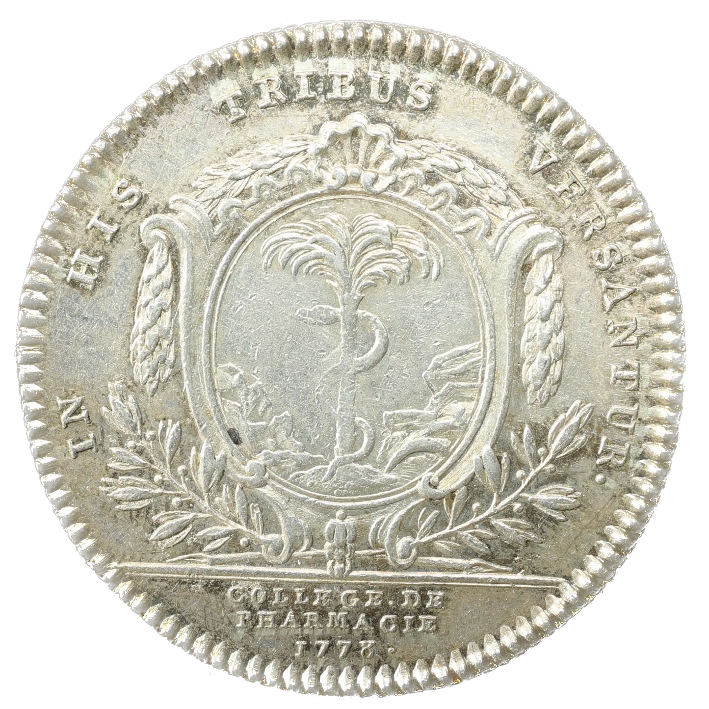 Jeton Louis XVI (1774-1792) College de Pharmacie 1778 Argent 9,64 gr 31 mm