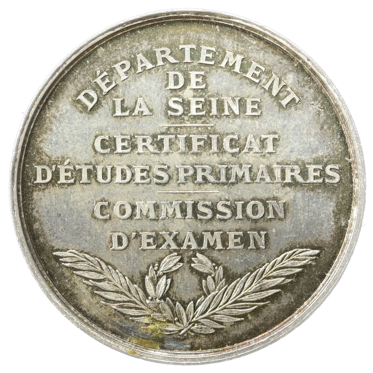 Jeton Certificat d'études primaires - commission d'examen - Département de la Seine Argent 15,82 gr 34 mm Par Domard