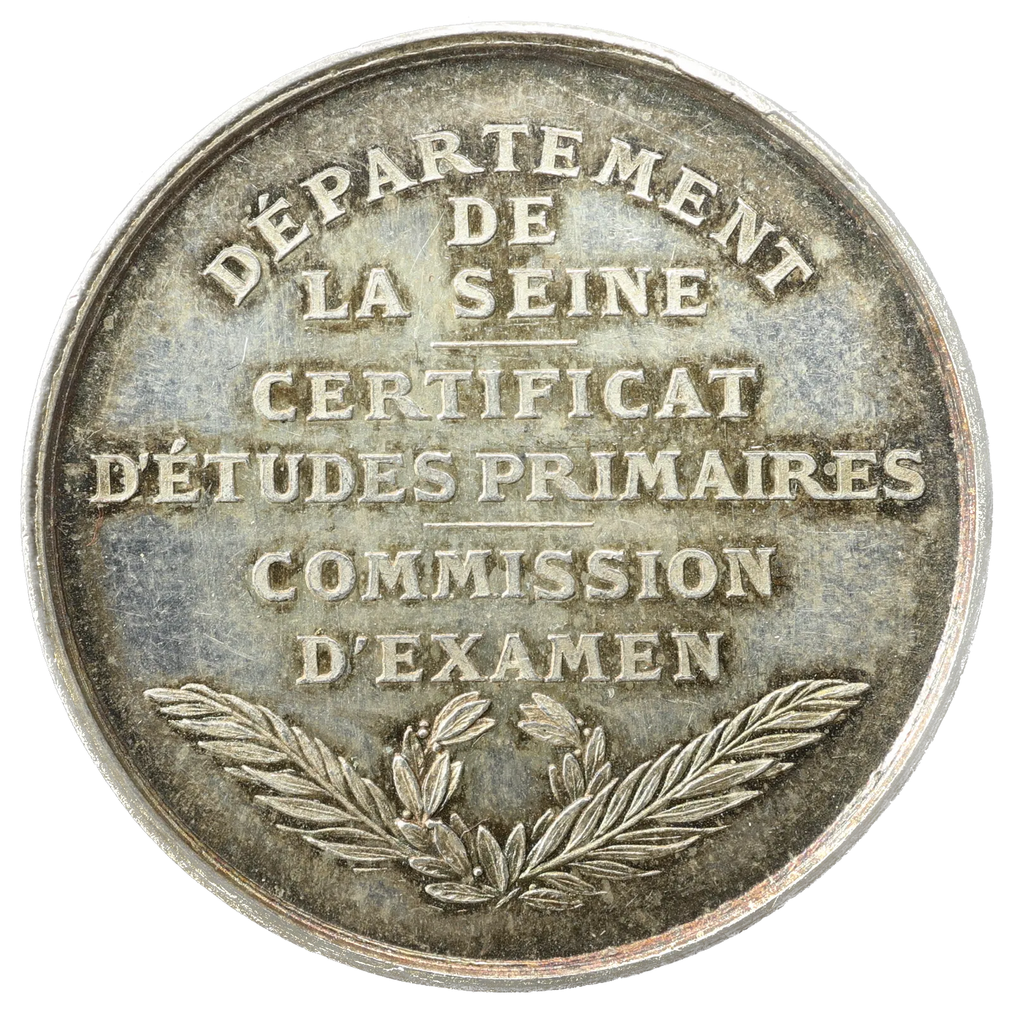 Jeton Certificat d'études primaires - commission d'examen - Département de la Seine Argent 16,49 gr 34 mm Par Oudiné