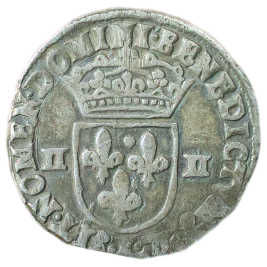France Louis XIII (1610-1643) 1/4 Écu 1613 L Bayonne Argent croix fleurdelisée 9.42 gr