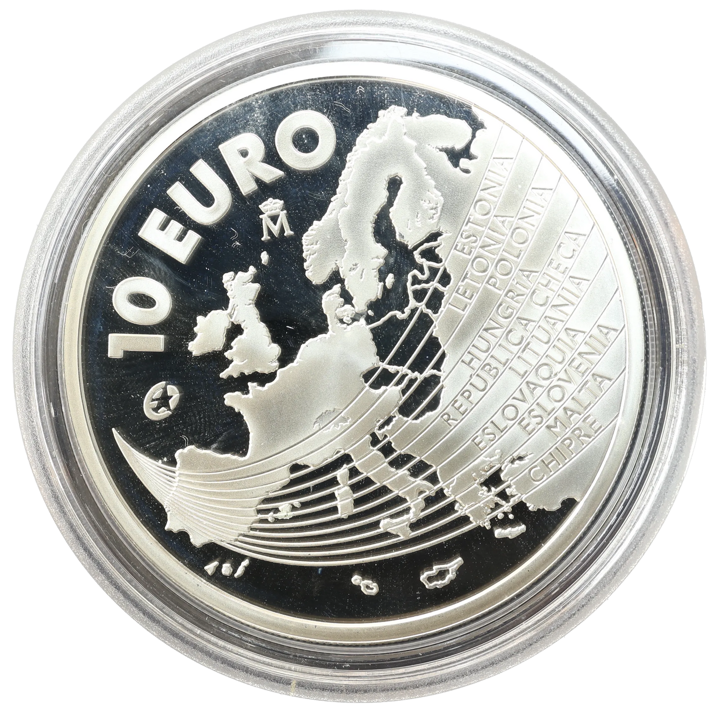 Espagne 10 euros 2004 Juan Carlos Ier Élargissement de l'UE Argent 27 gr