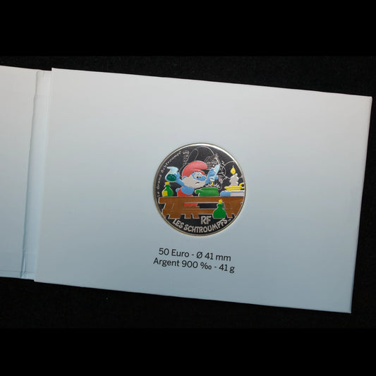 Paris Coin 50 Euros 2020 - Papa Smurf - Silver - 41 gr