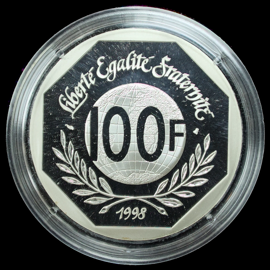 Paris Currency - 100 Francs 1998 Fiftieth Anniversary of the Universal Declaration of Human Rights Silver 22.2 gr Proof