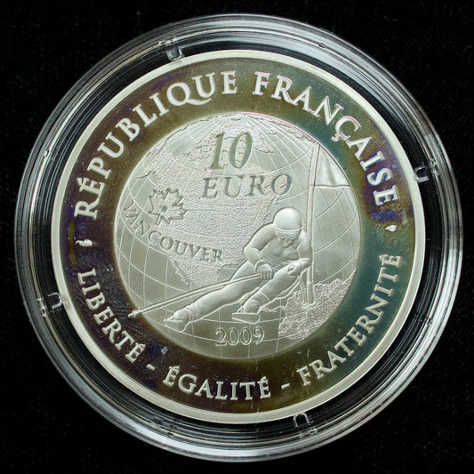Paris Mint - 10 Euros 2009 Winter Games Alpine Skiing Silver 22.2 gr Proof