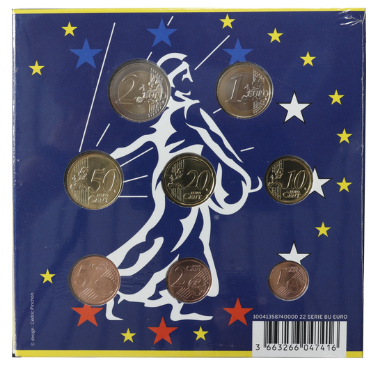Paris Mint Official Series of Euros 2022 Brilliant Universal BU