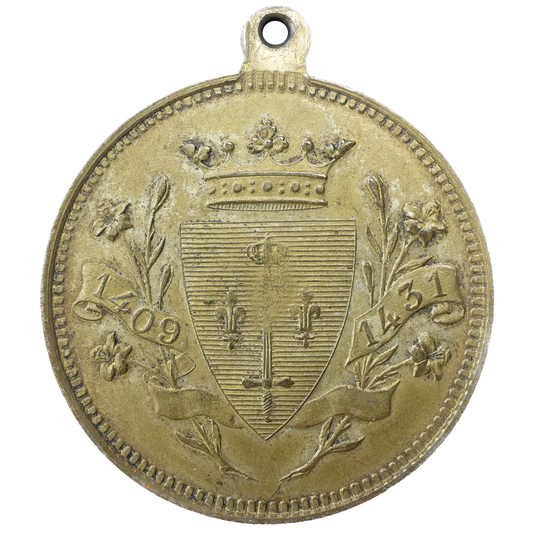 Jeton médaille Jeanne d'Arc 1409-1431 écusson Cuivre 10.61 gr