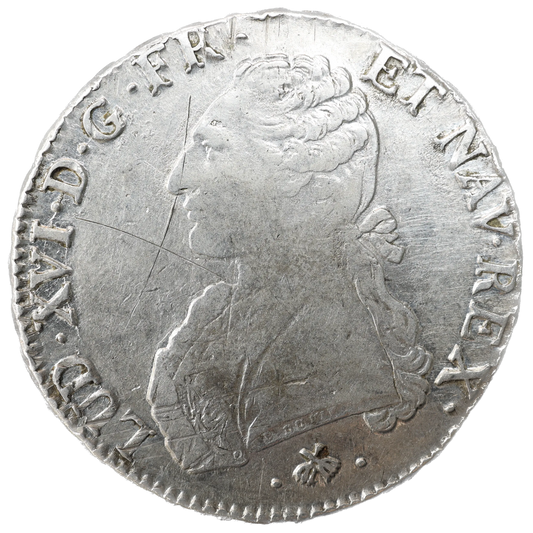 Louis XVI (1774-1792) Écu aux branches d'olivier 1777 L Bayonne Argent 29.14 gr
