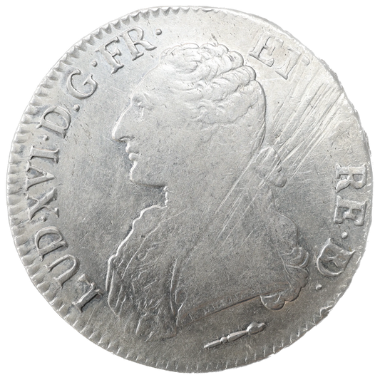 Louis XVI (1774-1792) Écu aux branches d'olivier 1785 Vaquette Pau Argent 28.97 gr