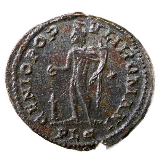 Constance I (305-306) Follis de Lyon (PLC) Belle argenture 10.88 gr