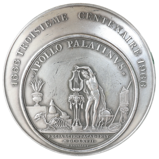 Médaille Académie des sciences 1666 Troisième centenaire 1966 argent 192,12 gr Par G. Simon