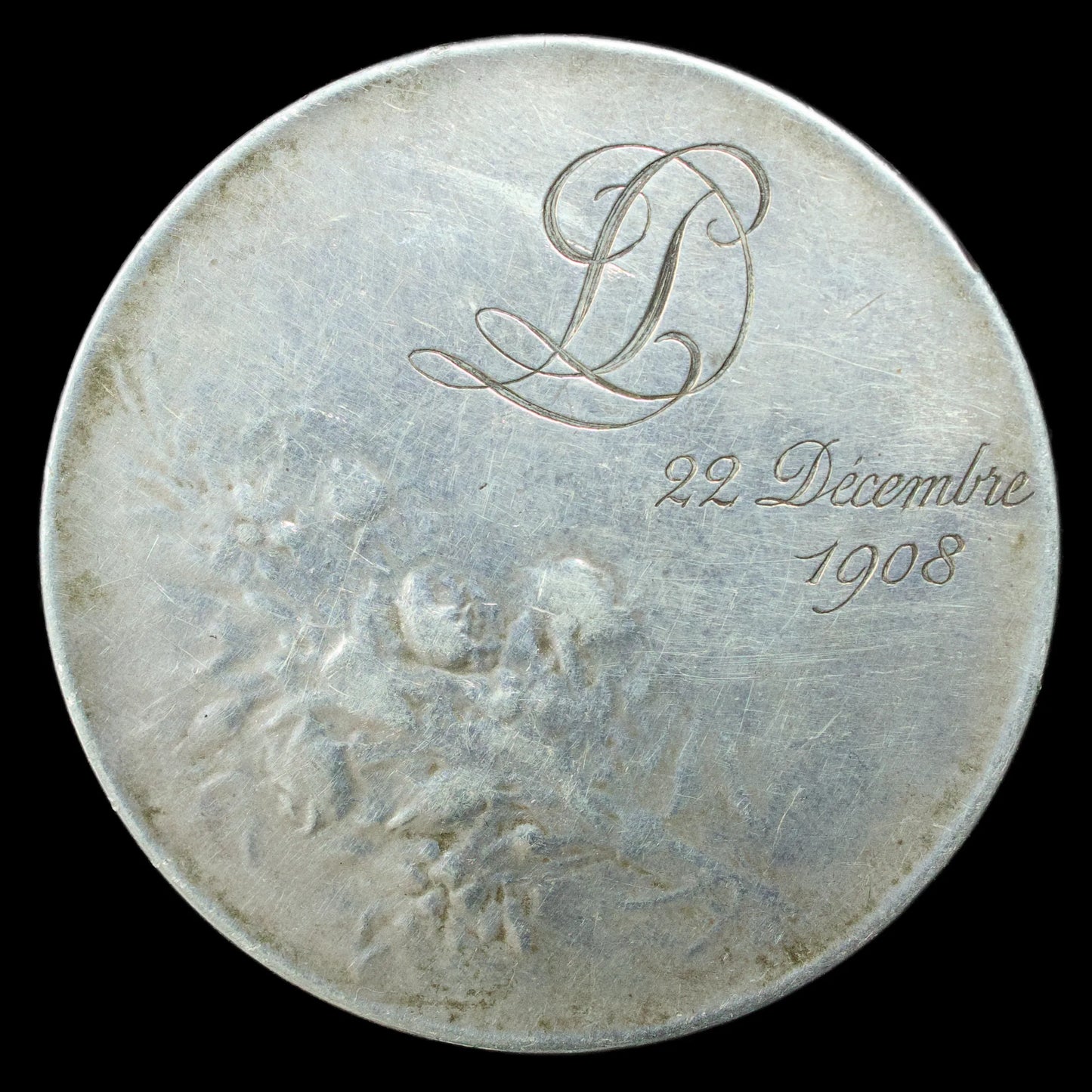 Médaille de Mariage et Amour 22 Décembre 1908 Argent par Vernon 33.76 gr